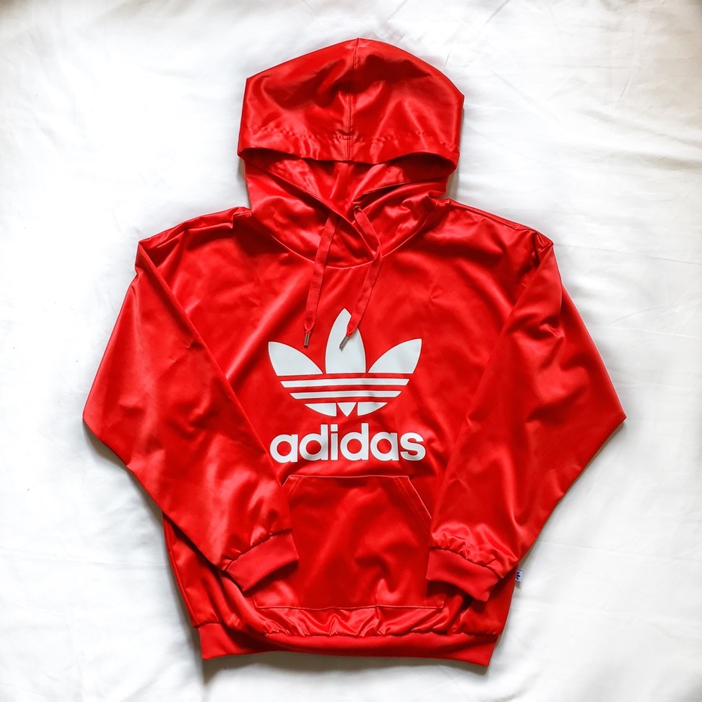Adidas Originals Trefoil Printed Satin Hoodie